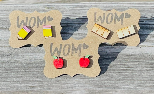 Teacher stud earrings