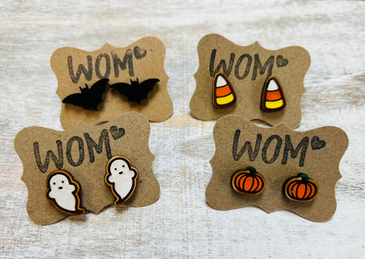 Halloween Wooden Stud Earrings