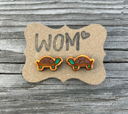 Turtle Wooden Stud Earrings