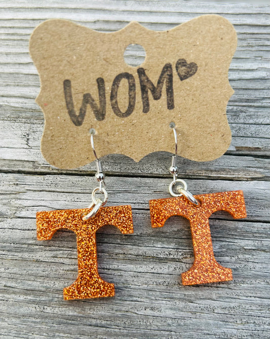 Tennessee Power T Acrylic Dangle Earrings