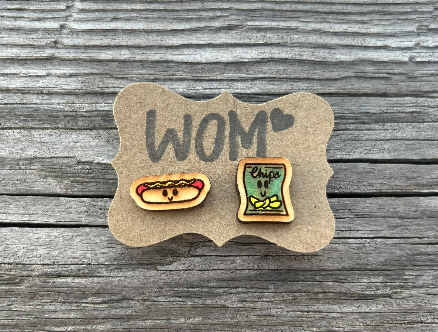 Hotdogs and Chips Mix & Match Stud Earrings