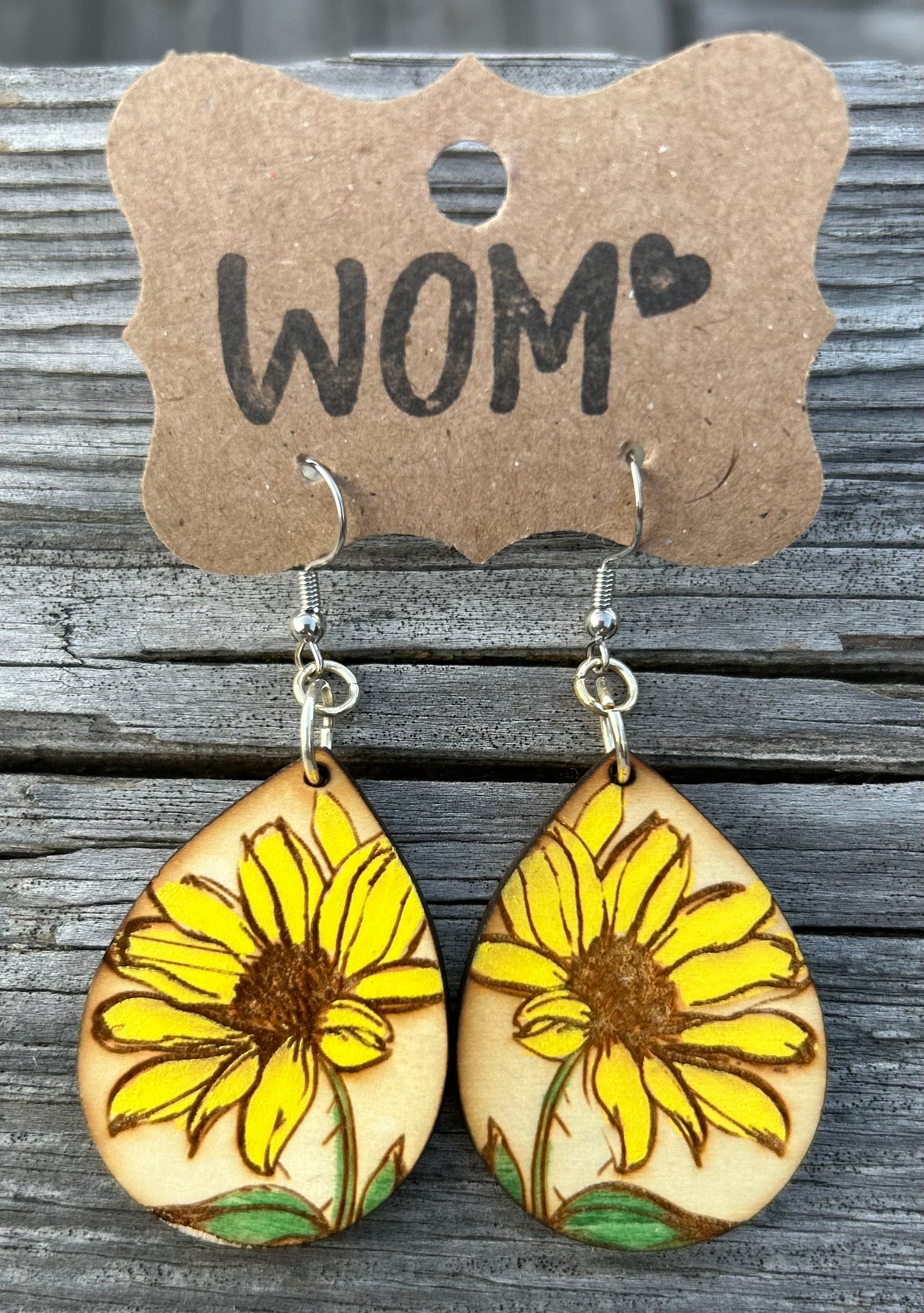 Summer Flower Wooden Dangle Earring